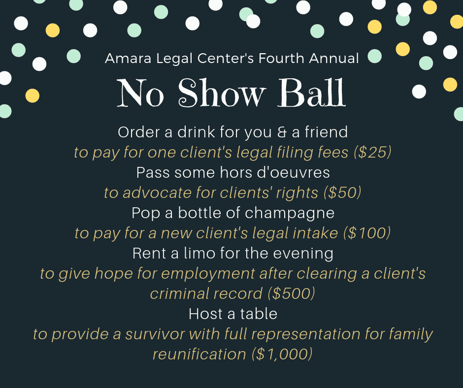 Amara’s fourth annual No Show Ball!