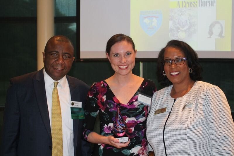 Executive Director Stacie Reimer receives the J. Franklyn Bourne Award