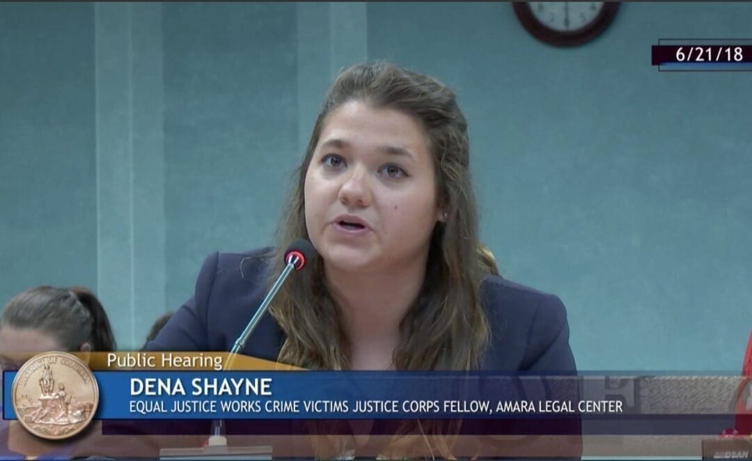 Amara Testifies in Support of the Intrafamily Offenses and Anti-Stalking Orders Amendment Act of 2018